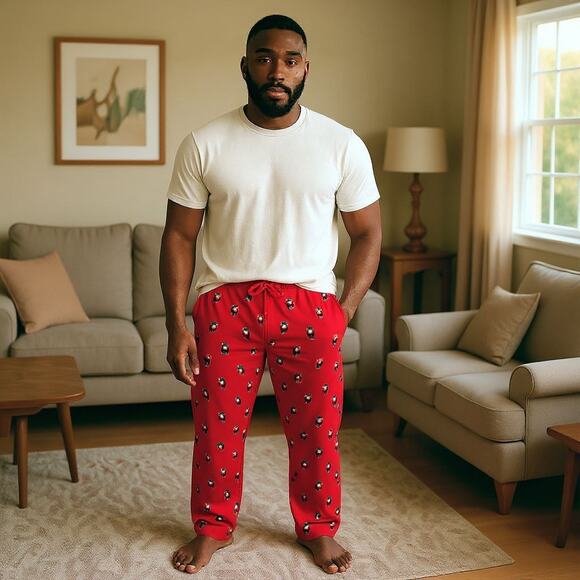 Polo Ralph Lauren Pajama Pants Mens XL Red Teddy Bear Lounge Waist Drawstring - Picture 1 of 9